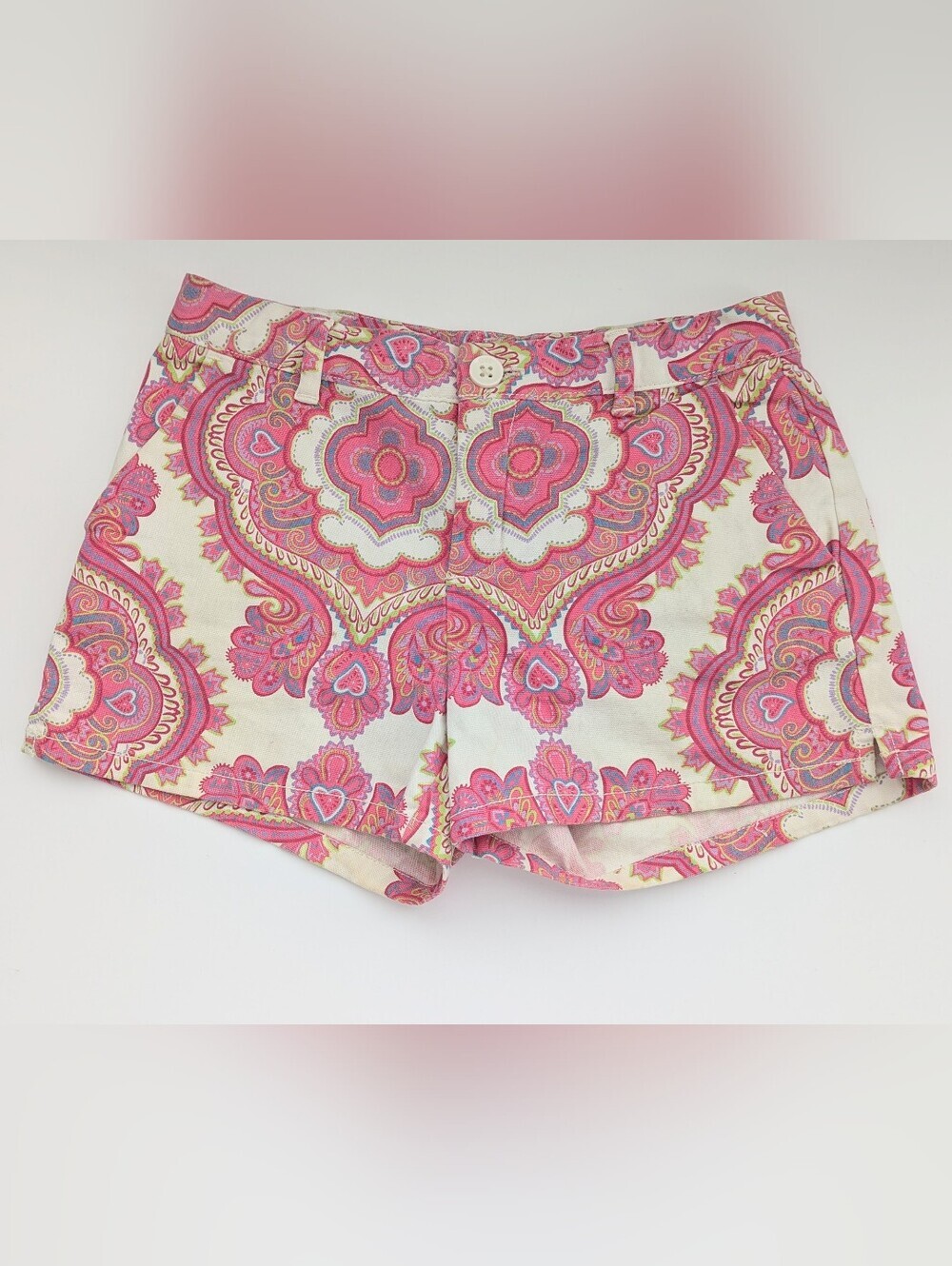 GAP Girls' (Size 12) Pink Paisley Print Shorts w/Adjustable Waist